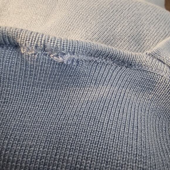 Lulus SIZE L Blue Fitted Blouse Long Sleeve Crop Top Square Neck CL21217L FLAW - Picture 10 of 15